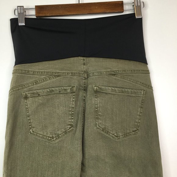 Liverpool Maternity Olive Denim Ankle Cargo Pants - Picture 7 of 9
